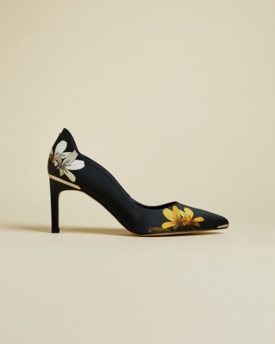 TED BAKER ERINPP Savanna pointed courts / dark-blue flower print court shoes