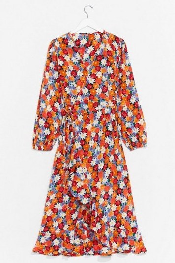 NASTY GAL Seed the Way Floral Wrap Dress - flipped