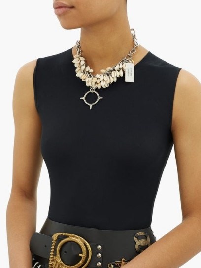 CHOPOVA LOWENA Shell and spike chain choker necklace / statemnet chokers - flipped