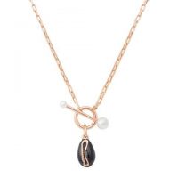 ASTRID & MIYU Toggle Necklace in Rose Gold / seashell pendant necklaces