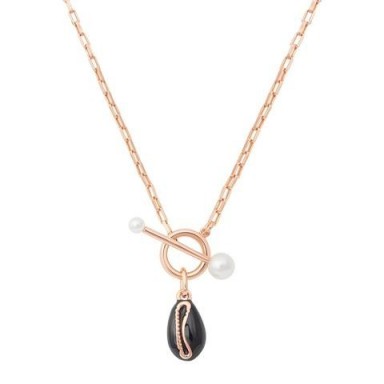 ASTRID & MIYU Toggle Necklace in Rose Gold / seashell pendant necklaces