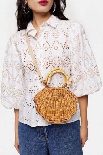 Topshop SICILY Straw Shell Grab Bag | summer bags | inspired by the ocean - flipped