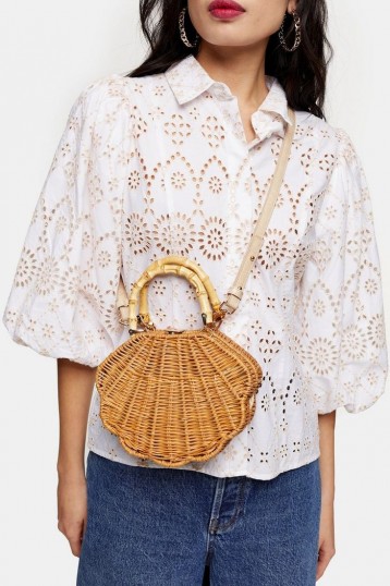 Topshop SICILY Straw Shell Grab Bag | summer bags | inspired by the ocean