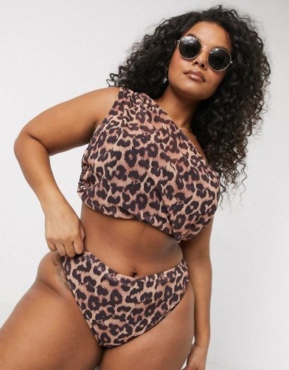 Simply Be bikini set with mesh overlay in leopard print - flipped