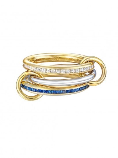 SPINELLI KILCOLLIN 18kt yellow gold Mozi linked ring / stacked rings - flipped