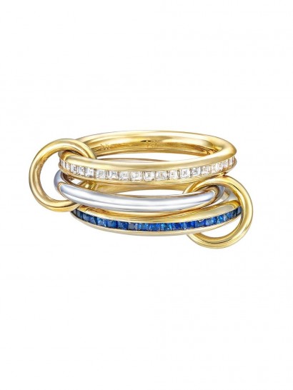 SPINELLI KILCOLLIN 18kt yellow gold Mozi linked ring / stacked rings