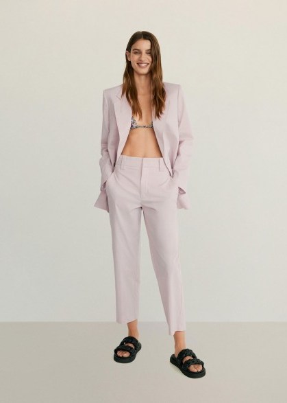 MANGO STUDIO Straight suit trousers / cropped pants - flipped