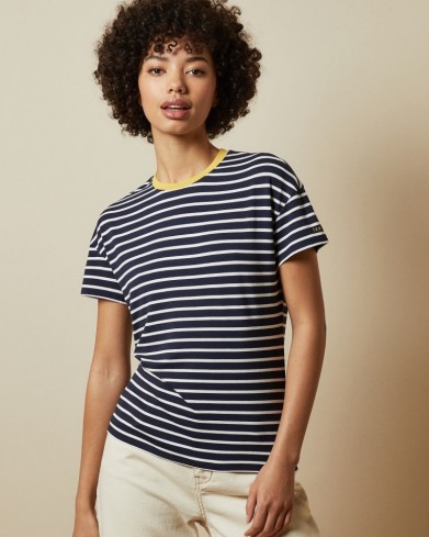 TED BAKER GGINNA Striped branded T-shirt / classic dark-blue stripe tee