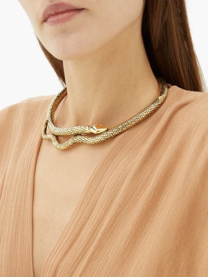 AURÉLIE BIDERMANN Tao gold-plated snake necklace ~ glamorous choker necklaces