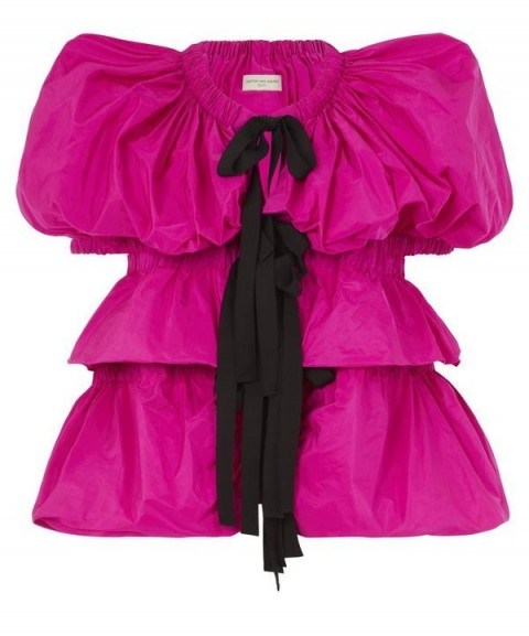 DRIES VAN NOTEN Technical Puff-Sleeve Jacket | hot pink jackets - flipped