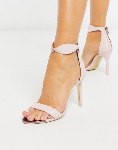 Ted Baker aurelil barely there heeled sandals in pink – going out heels