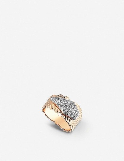 THE ALKEMISTRY Kismet by Mika Dagger diamond and 14ct rose-gold pinkie ring ~ luxe rings - flipped