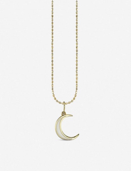 THE ALKEMISTRY Sydney Evan Moon 14ct yellow-gold and enamel necklace – crescent moons – pendants