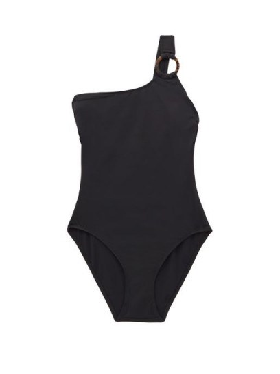 SOLID & STRIPED The Chloe one-shoulder swimsuit ~ chic black one-piece - flipped