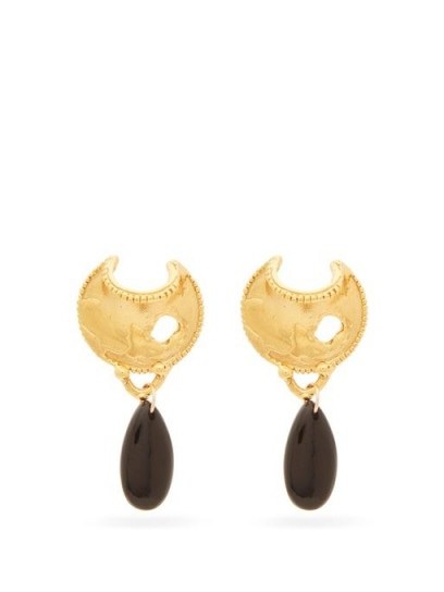 ALIGHIERI The Nightfall onyx & 24k gold-plated earrings - flipped