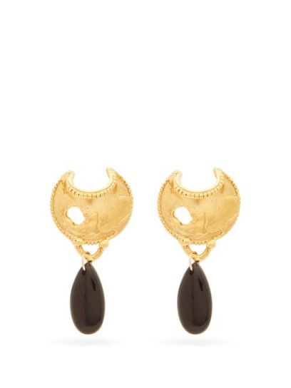 ALIGHIERI The Nightfall onyx & 24k gold-plated earrings