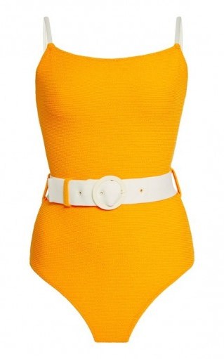Solid & Striped The Nina Belted One-Piece Swimsuit / orange swimwear - flipped