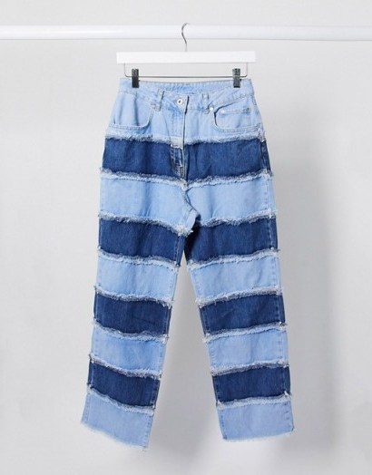 The Ragged Priest mom jeans in patchwork stripe - flipped