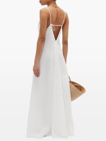 ANOTHER TOMORROW Tie-back organic-linen maxi dress - flipped