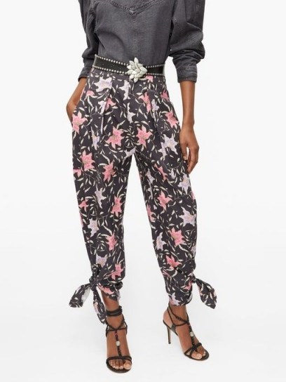 ISABEL MARANT Tie-cuff floral-print cotton trousers - flipped