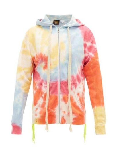 LOEWE PAULA’S IBIZA Tie-dye zip-up hooded sweatshirt / multicoloured sweat top - flipped