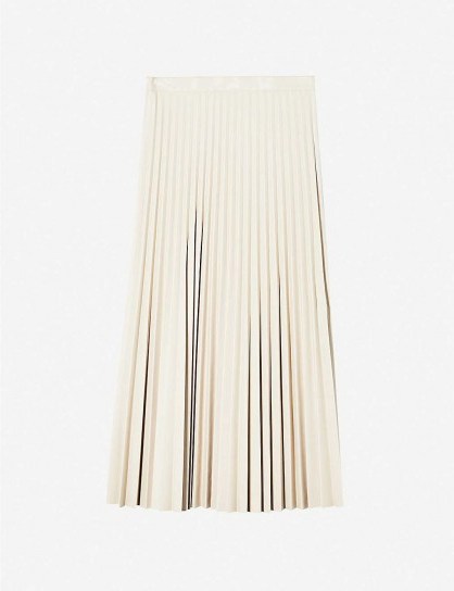 TOPSHOP Pleated faux-leather midi skirt - flipped