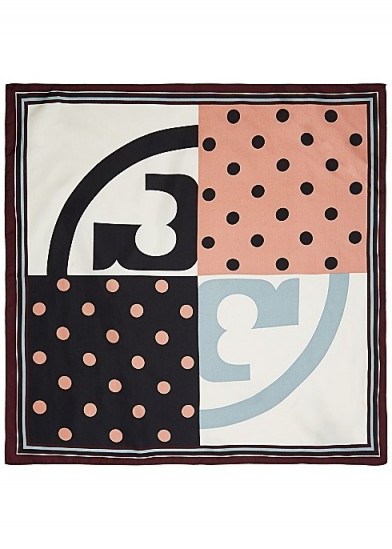 TORY BURCH Polka-dot print silk scarf / designer scarves - flipped