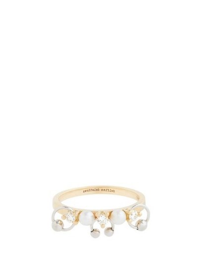 DELFINA DELETTREZ Two in One diamond, pearl & 18kt gold ring - flipped