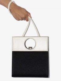USISI Black And White Eddie Leather Shoulder Bag | contemporary mono bags