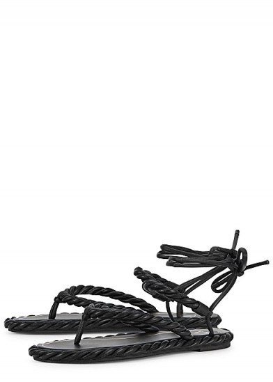 Valentino Garavani The Rope black leather sandals - flipped