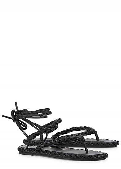 Valentino Garavani The Rope black leather sandals