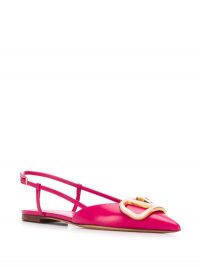 VALENTINO Valentino Garavani VLOGO slingback ballerina shoes | vibrant pink flat slingbacks