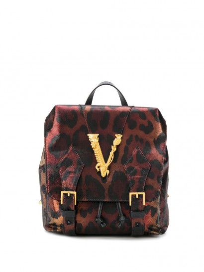 VERSACE Virtus leopard print backpack / luxe backpacks
