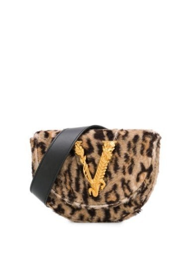 VERSACE Virtus leopard-print belt bag / luxe bum bags - flipped