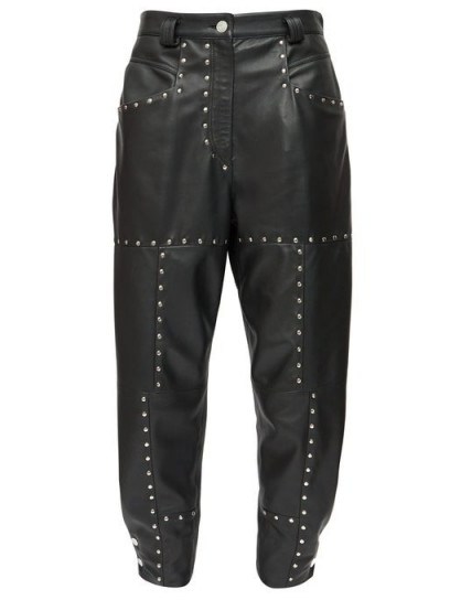 ISABEL MARANT Viamao studded leather trousers ~ luxury cropped pants - flipped