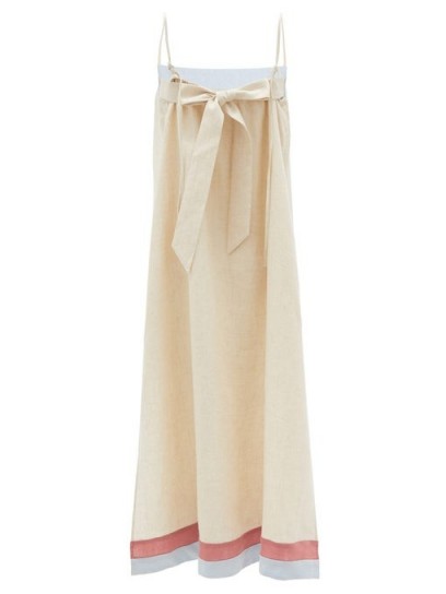 CASA RAKI Vicky tie-back organic-linen midi dress ~ back detail summer dresses