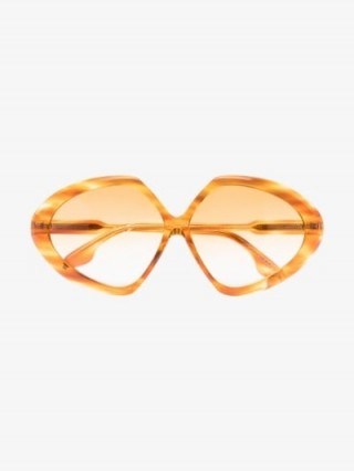Victoria Beckham Eyewear Yellow Butterfly Oversized Sunglasses / large sunnies - flipped