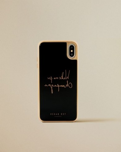 TED BAKER BUBELLE Wake me for Champagne iPhone XS Max case - flipped