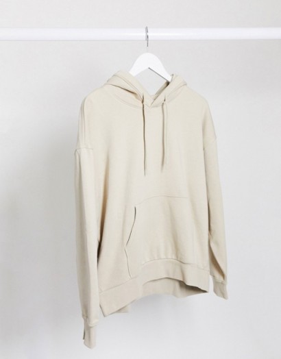 Weekday Alisa organic cotton oversized hoodie in beige – neutral hoodies