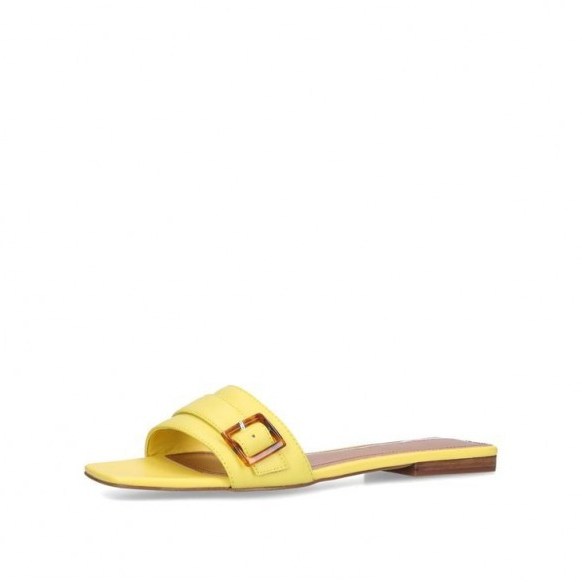 WHO WHAT WEAR WHITNEY Yellow Buckle Detail Sliders - flipped
