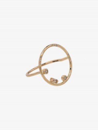 Xiao Wang 14K Yellow Gold Gravity Circle Diamond Ring / modern look rings - flipped