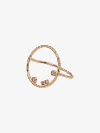 Xiao Wang 14K Yellow Gold Gravity Circle Diamond Ring / modern look rings