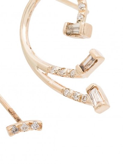 XIAO WANG 14K yellow gold gravity diamond earrings ~ mismatched earrings - flipped