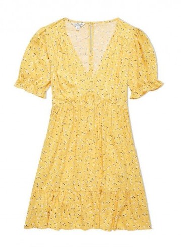 Miss Selfridge Yellow Ditsy Print Eloise Tier Tea Dress - flipped
