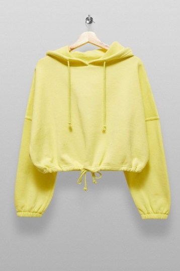 TOPSHOP Yellow Draw Cord Hoodie - flipped
