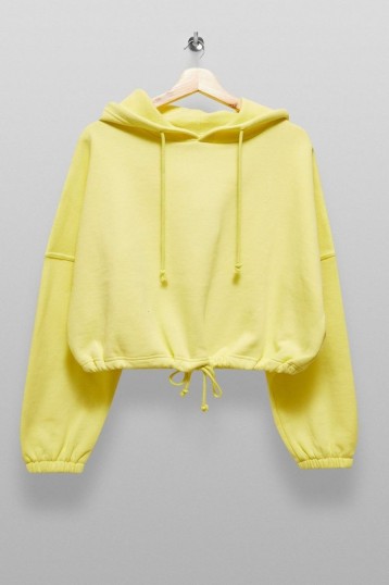 TOPSHOP Yellow Draw Cord Hoodie