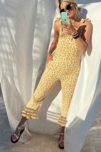 never fully dressed Yellow Flower Jumpsuit