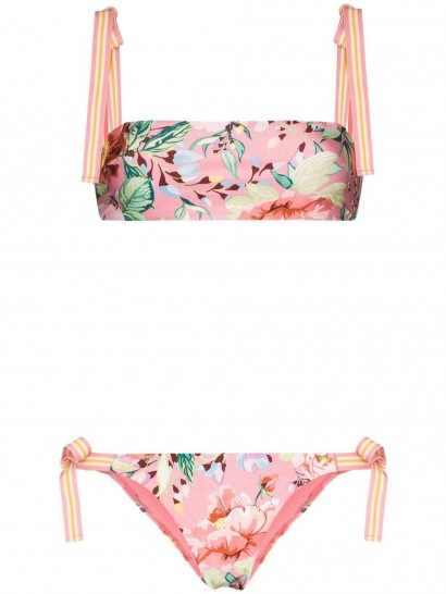ZIMMERMANN Bellitude pink floral-print bikini set ~ pretty flower print bikinis