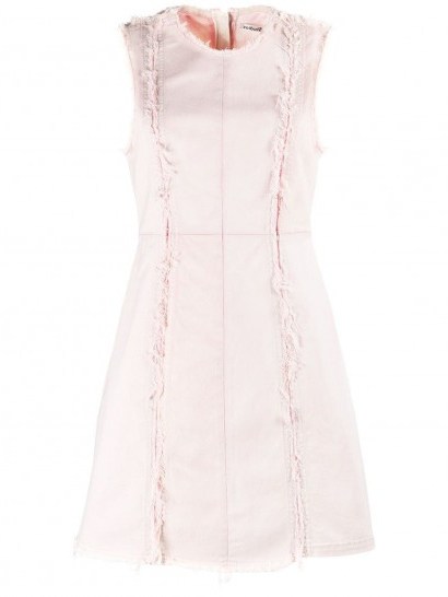 Acne Studios Recrafted patchwork dress dusty pink ~ frayed edge dresses - flipped