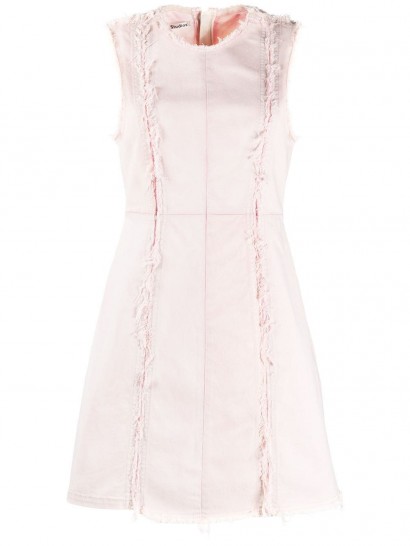Acne Studios Recrafted patchwork dress dusty pink ~ frayed edge dresses